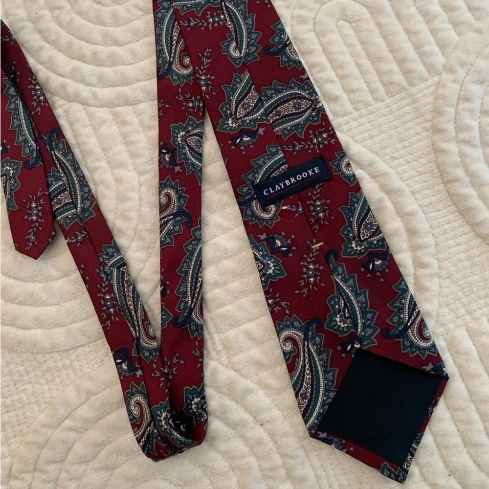 Claybrooke Paisley Silk Red Tie